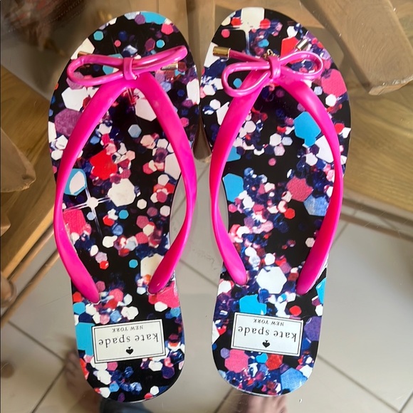 kate spade Shoes - Kate Spade Pink and Multicolor Flip Flops